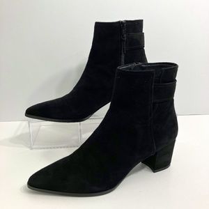 Stuart Weitzman Black Suede Ankle Boots Size 8.5